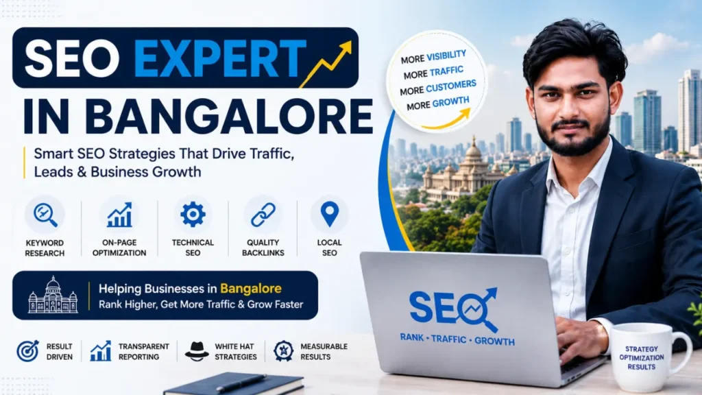 Alt Text: SEO Expert in Bangalore providing professional SEO services to improve rankings, traffic and business growth.